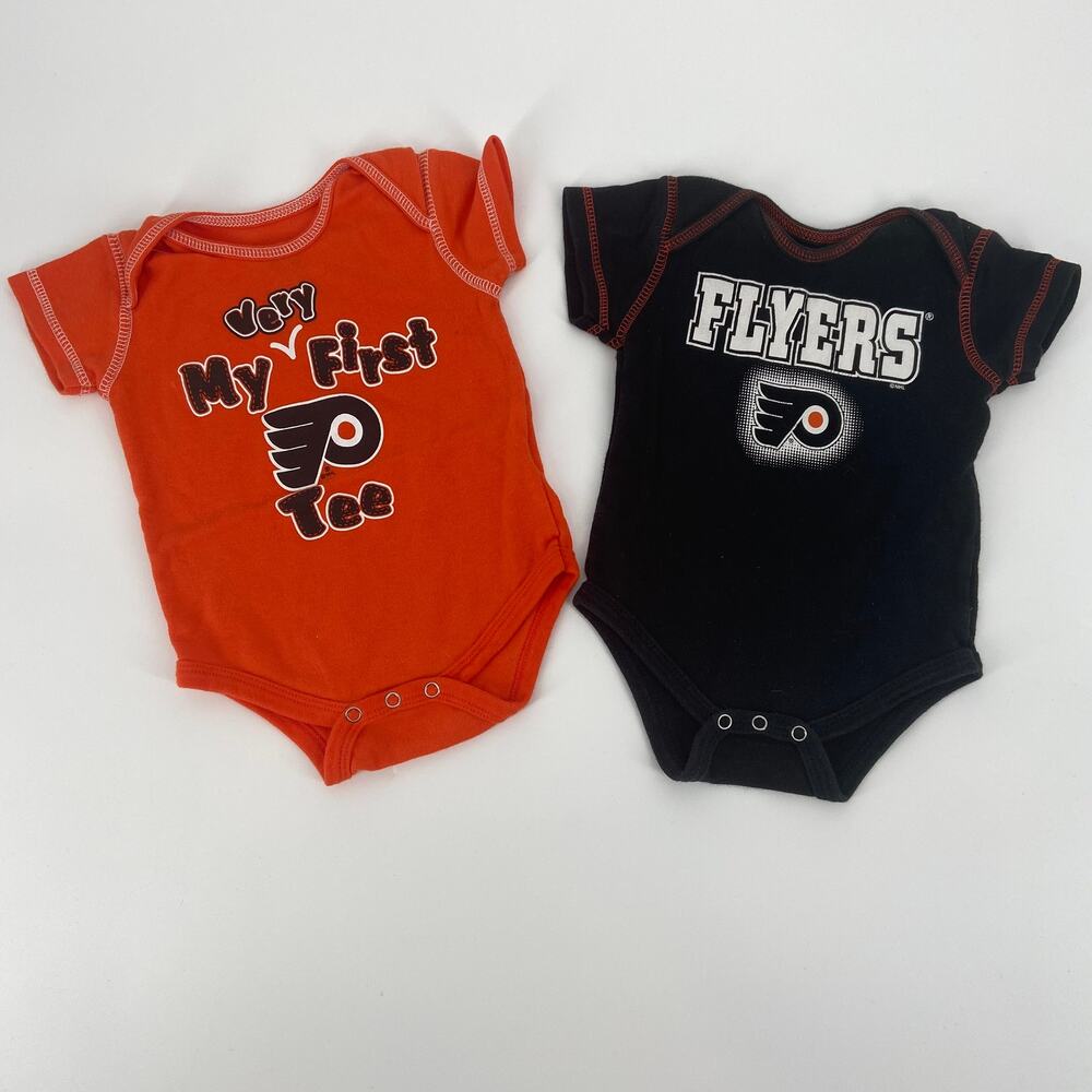 NHL Flyers Onesies Set of 2 6/9 Months
